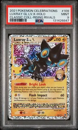 2021 POKEMON CELEBRATIONS CLASSIC COLL #109 LUXRAY GL LV.X-HOLO PSA 9 - Image 1