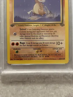 1999 Pokemon Jungle 1st Edition Cubone #50 PSA 9 Mint - Image 2