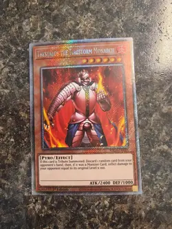 Yugioh Thestalos The Firestorm Monarch - RA03-EN143 - Platinum Secret Rare - NM - Image 1