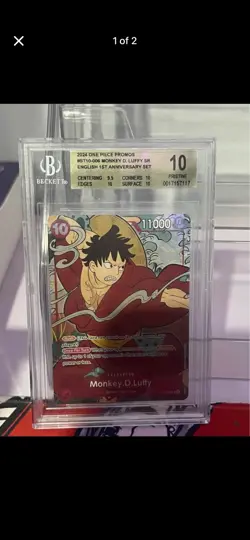 BGS10 2024 ONE PIECE PROMOS #ST10-006 MONKEY D. LUFFY SR ENGLISH 1ST ANNIVERSARY - Image 1