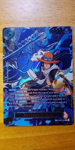 One Piece Portgas D Ace OP13 EB02-028 NM Carrying On His Will SP - Image 1