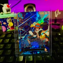 One Piece Portgas D Ace OP13 EB02-028 NM Carrying On His Will SP - Image 1