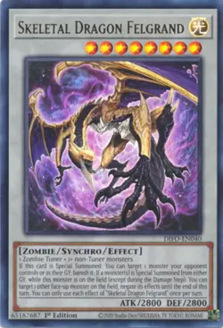 Yugioh! Skeletal Dragon Felgrand - DIFO-EN040 - Ultra Rare - 1st Edition Near Mi - Image 1