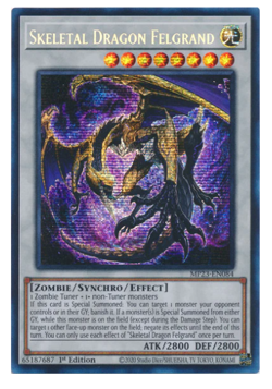 x3 Skeletal Dragon Felgrand Prismatic Secret Rare MP23-EN084 YuGiOh - Image 1