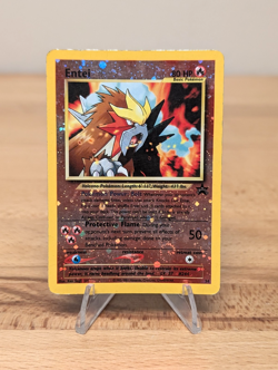 2001 Entei Holofoil Promo Movie Card WOTC Black Star #34 Swirl HP Heavy Play - Image 1