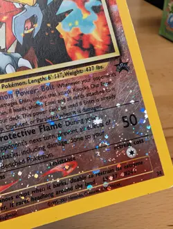 2001 Entei Holofoil Promo Movie Card WOTC Black Star #34 Swirl HP Heavy Play - Image 3