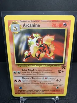 Pokemon TCG Arcanine WOTC Black Star Promo Card 6 LP 1999 Vintage - Image 1