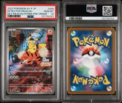 2023 POKEMON JPN SV-P PROMO #098 DETECTIVE PIKACHU PSA 10 - Image 3