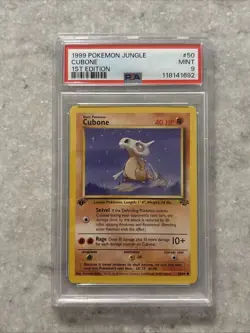 1999 Pokemon Jungle 1st Edition Cubone #50 PSA 9 Mint - Image 1