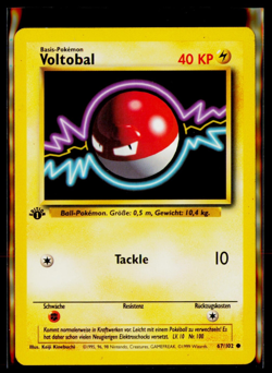 Pokemon TCG Voltorb Base Set 67/102 Regular 1st Edition Common German! Voltobal! - Image 1