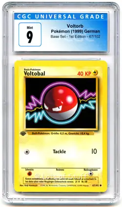 CGC 9 MINT German Voltorb / Voltobal Base Set 1st Edition Pokemon 67/102 -39 - Image 1
