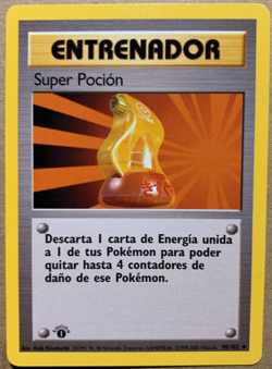 1st Edition SPANISH Super Potion 90/102 Base Set Uncommon Pokemon Card Shadowles - Image 1