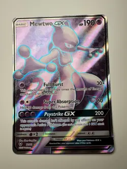 Pokemon Mewtwo GX TCG Full Art Ultra Rare Holo Card 72/73 Shining Legends - Image 1