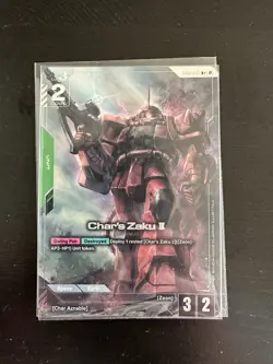 Char's Zaku II Gundam TCG Beta Card GD01-026 Alternate Art - Image 1