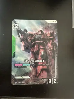 Char's Zaku II Gundam TCG Beta Card GD01-026 Alternate Art - Image 3