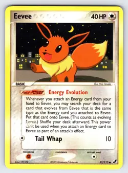 Eevee 55/115 2005 EX Unseen Forces Pokemon Card TCG Nintendo Common - Lp/Mp - Image 1