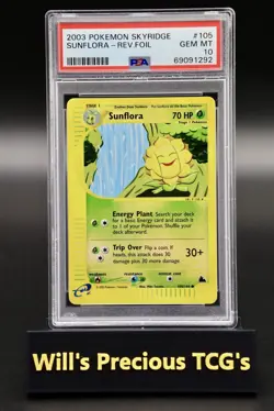PSA 10 Sunflora 105/144 Skyridge 2003 Reverse Holo Pokemon Card MINT E-Series - Image 1