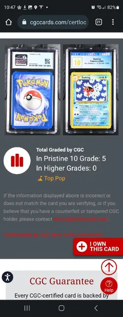 (POP 5) CGC 10 Pokemon 2001 Neo Revelation 1st Edition 37/64 Seaking Card - Image 3