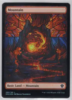 1x Mountain #280 *Stained Glass Showcase Foil* - Dominaria United - Near Mint - Image 1