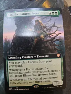 MTG - Titania, Nature's Force Ext Art - Brothers War Commander #045 - Image 1
