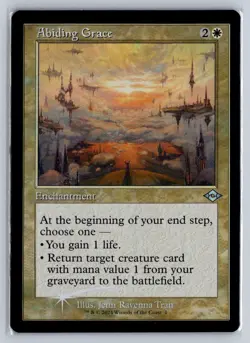 MTG Modern Horizons 3 Retro Border Foil #1 Abiding Grace Uncommon Enchantment - Image 1