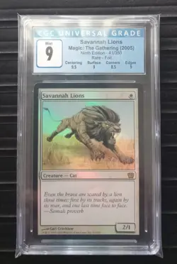 Mtg Savanah Lion. (CGC) 9 Ninth Edition, Rare Foil [2005] - Image 1