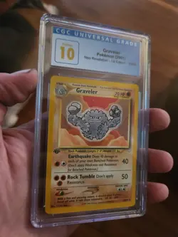 (POP 4) CGC 10 PRISTINE 2001 Pokemon Neo Revelation 1st Edition Graveler 30/64 - Image 1