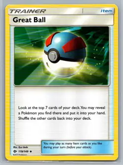 x5 Set - Great Ball 119/149 Sun & Moon Uncommon Pokemon TCG 2017 LP - Image 1