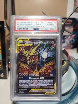 2019 POKEMON SM BLACK STAR PROMO FULL ART/MOLTRES & ZAPDOS & ARTICUNO GX PSA 10 - Image 1