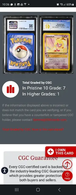 (POP 7) CGC 10 PRISTINE Pokemon 2001 Neo Revelation 1st Edition 54/64 Smoochum - Image 4