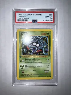 Pokemon 1999 Base set German 1st edition Tangela *GEM MINT PSA 10* - Image 1