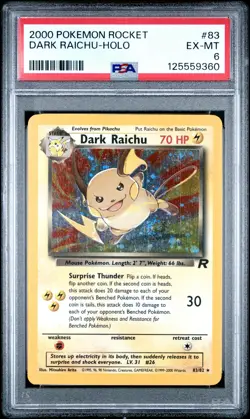 2000 POKEMON ROCKET #83 DARK RAICHU-HOLO PSA 6 - Image 1