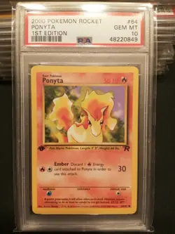 2000 Pokemon 1st edition Rocket #64 Ponyta PSA 10 - Image 1