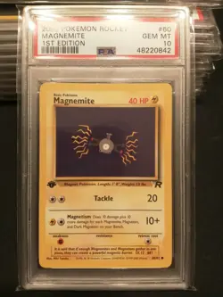 2000 Pokemon 1st edition Rocket #60 Magnemite PSA 10 - Image 1