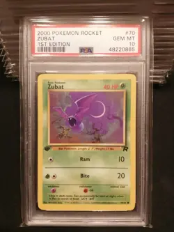 2000 Pokemon 1st edition Rocket Zubat PSA 10 - Image 1