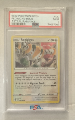 2022 POKEMON SWORD & SHIELD ASTRAL RADIANCE #130 REGIGIGAS-HOLO PSA 9 Mint - Image 1
