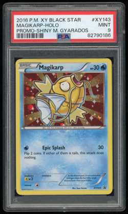 2016 POKEMON BLACK STAR PROMO SHINY M. GYARADOS XY143 MAGIKARP PSA 9 - Image 1