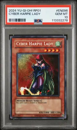 2024 Yu-Gi-Oh RP01 EN096 Cyber Harpie Lady PSA 10 - Image 1