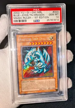 YUGIOH Blue-Eyes Toon Dragon MRL-000 Secret Rare 1st Edition GM PSA 10 English - Image 1