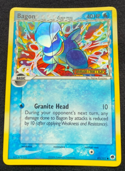 Pokemon Card Bagon 43/101 EX Dragon Frontiers Reverse Holo STAMPED LP - Image 1