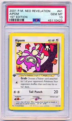 Pokemon Neo Revelation Aipom 1st Edition #41 PSA 10 - POP 119 - Image 1