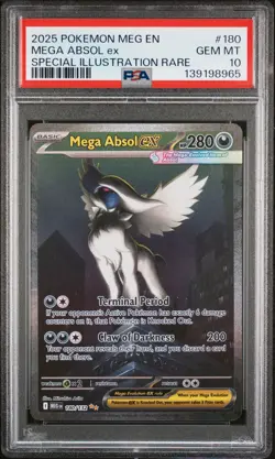 2025 POKEMON MEG EN-MEGA EVOLUTION #180 MEGA ABSOL EX PSA 10 - Image 1