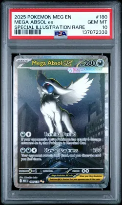 2025 POKEMON MEG EN-MEGA EVOLUTION #180 MEGA ABSOL EX PSA 10 - Image 1