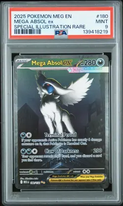 2025 POKEMON MEG EN-MEGA EVOLUTION SPECIAL ILLUSTRATION RARE MEGA ABSOL EX PSA 9 - Image 1