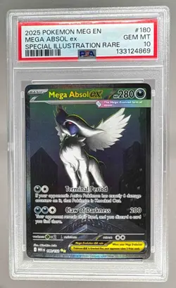 4869 Mega Absol ex 2025 Pokemon Mega Evolution - MEG EN #180 SIR PSA 10 - Image 1