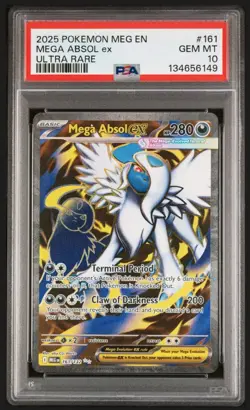 2025 POKEMON MEG EN-MEGA EVOLUTION ULTRA RARE #161 MEGA ABSOL EX PSA 10 - Image 1