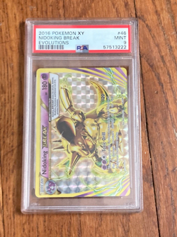 2016 Pokemon XY Evolutions Nidoking Break Holo Foil Card 46/108 PSA 9 Mint - Image 1
