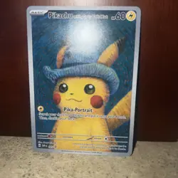 2023 Pokemon x Van Gogh Pikachu with Grey Felt Hat #085 Black Star Promo NM - Image 1