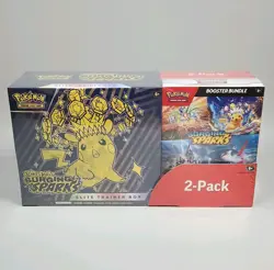 Pokemon Surging Sparks ETB + Booster Bundle 2-Pack Costco SEALED - Fast Shipping - Image 1