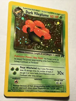 Dark Vileplume 13/82 2000 Pokemon TCG Team Rocket Holo Rare Card NEAR MINT Swirl - Image 1